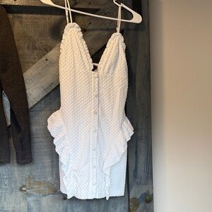 NBD White Textured Mini Dress